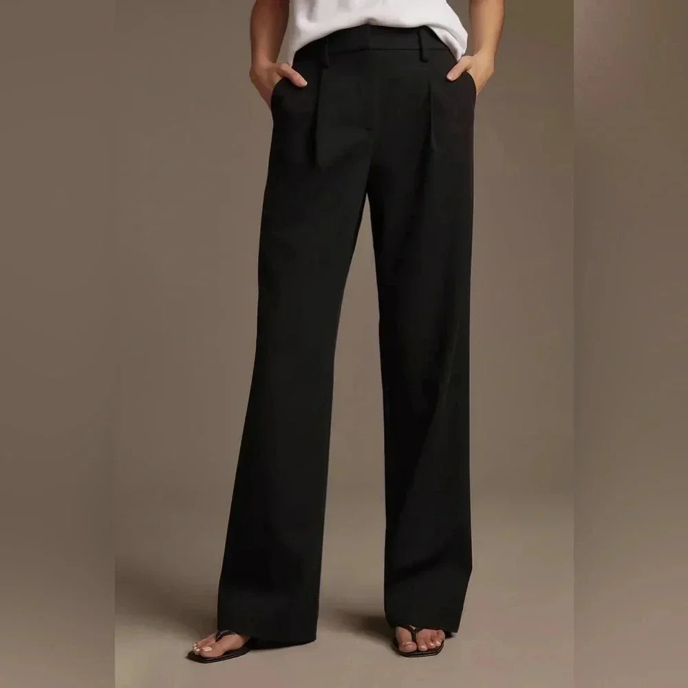 Reformation Alex Trousers Black Pants Size 12 B2396 - Picture 2 of 8